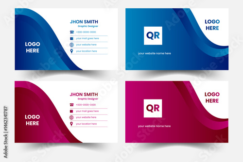 Set of 5 Modern Professional Business Card Templates, Modern Professional Business Card Templates. Corporate Identity Design. Clean & Minimal Layouts for Personal & Company Branding.


