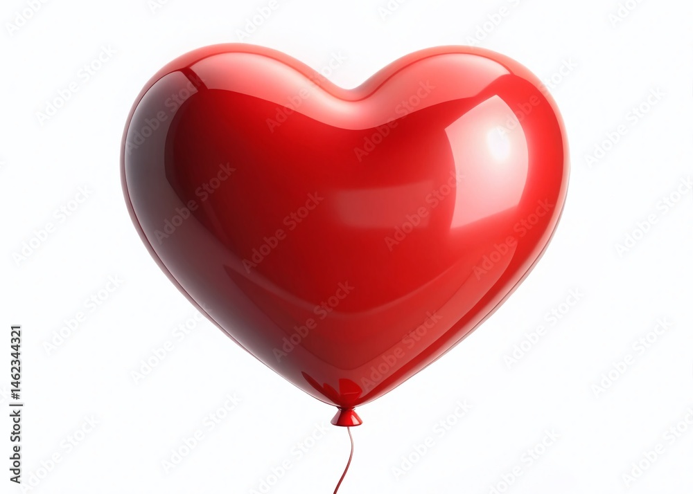 Red Heart Balloon, 3D Render, Valentine's Day, Romantic, Isolated Floating Heart Red Heart Balloon, 3D Render, Valentine's Day, Romantic, Isolated Floating Heart