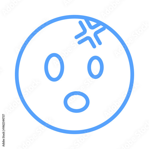 ugly emoji icon blue style