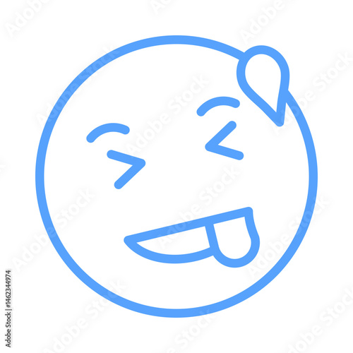 yummy emoji icon blue style