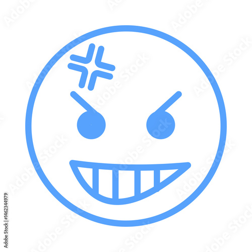 naughty emoji icon blue styl