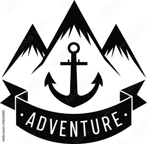 Mountain Peak Anchor Adventure Logo on White Background