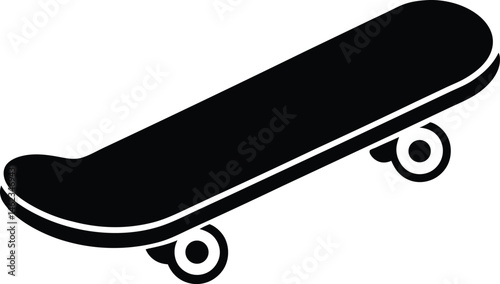 Skateboard silhouette, skateboard line art vector, skateboard outline drawing illustration