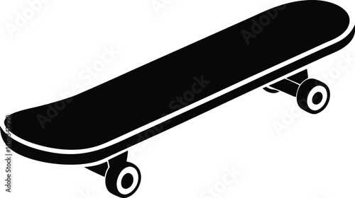 Skateboard silhouette, skateboard line art vector, skateboard outline drawing illustration