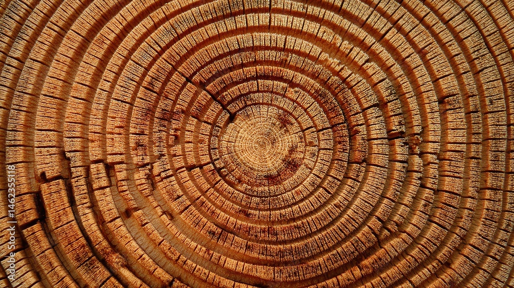 Close-up of tree rings showcasing natural wood texture on a white isolated background.