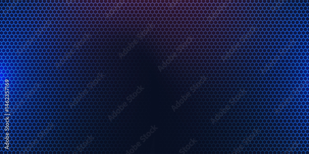 Abstract red & blue light hexagon line in black modern luxury futuristic background vector illustration.