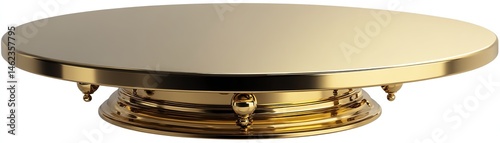 Obraz na płótnie Elegant gold cake stand isolated on a white background, perfect for decorating desserts. w salonie