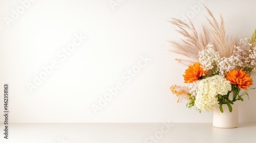 Autumnal floral arrangement, minimalist style