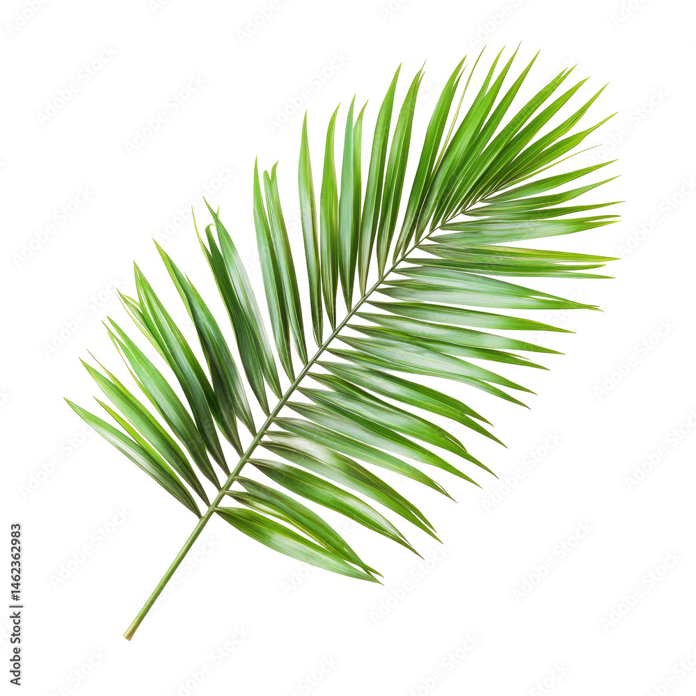 Fototapeta premium Vibrant palm frond, detailed veins