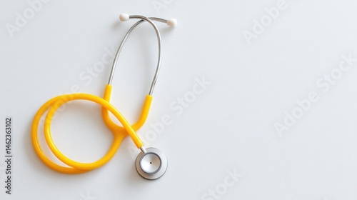 minimalistic stethoscope on white surface symbolizing world hepatitis day awareness and healthcare focus