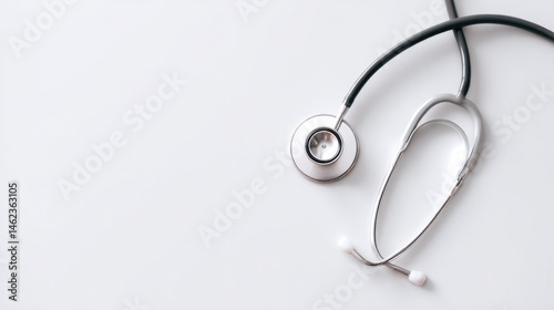 minimalistic stethoscope on white surface symbolizing world hepatitis day awareness and healthcare focus