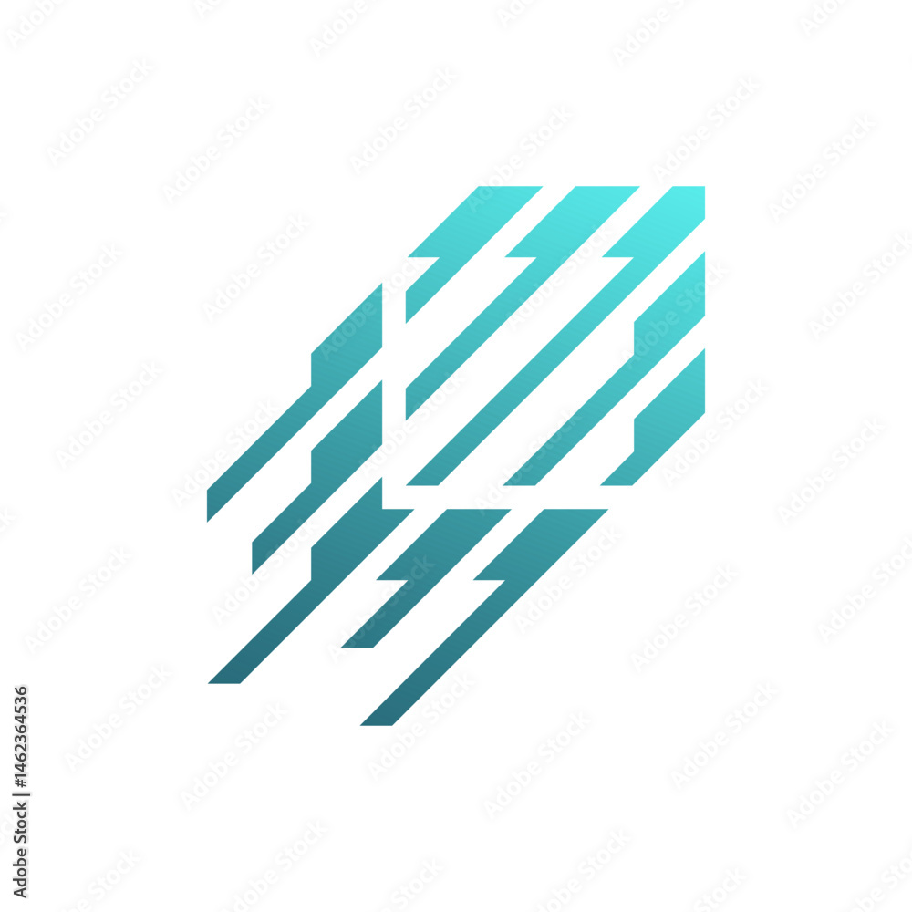 Minimalist Tech Square Lightning Bolt Vector Design Minimalist Tech Square Lightning Bolt Vector Design