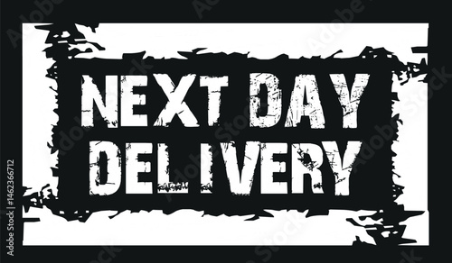  Next Day Delivery sticker with Clock icon vector illustration
