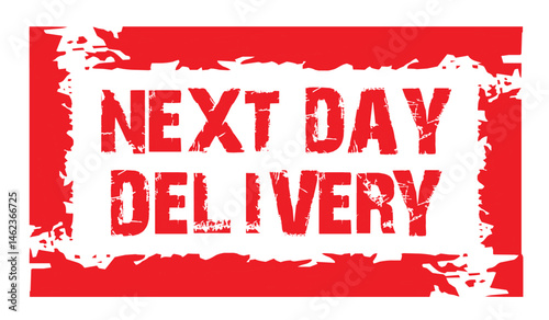  Next Day Delivery sticker with Clock icon vector illustration