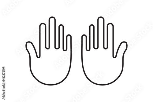 Hand Raise icon Thin outline art symbol
