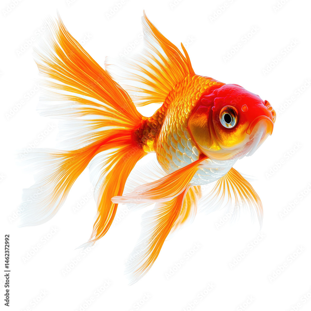 Fototapeta premium Goldfish in profile view