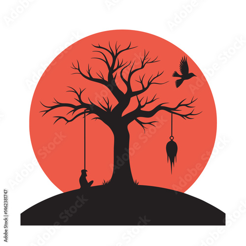 Hangman S Hill With Lone Tree Silhouette