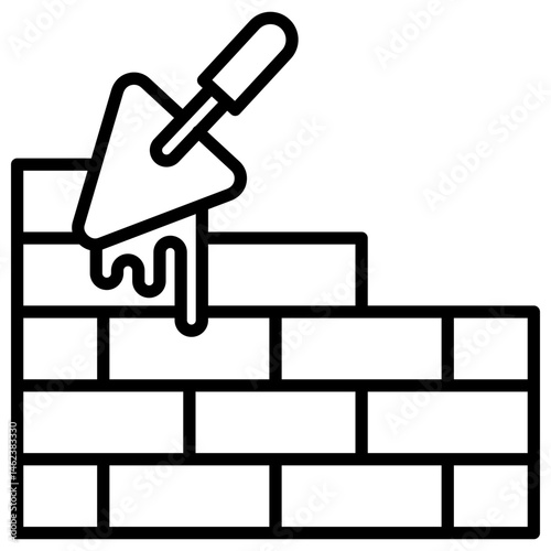 Trowel line icon