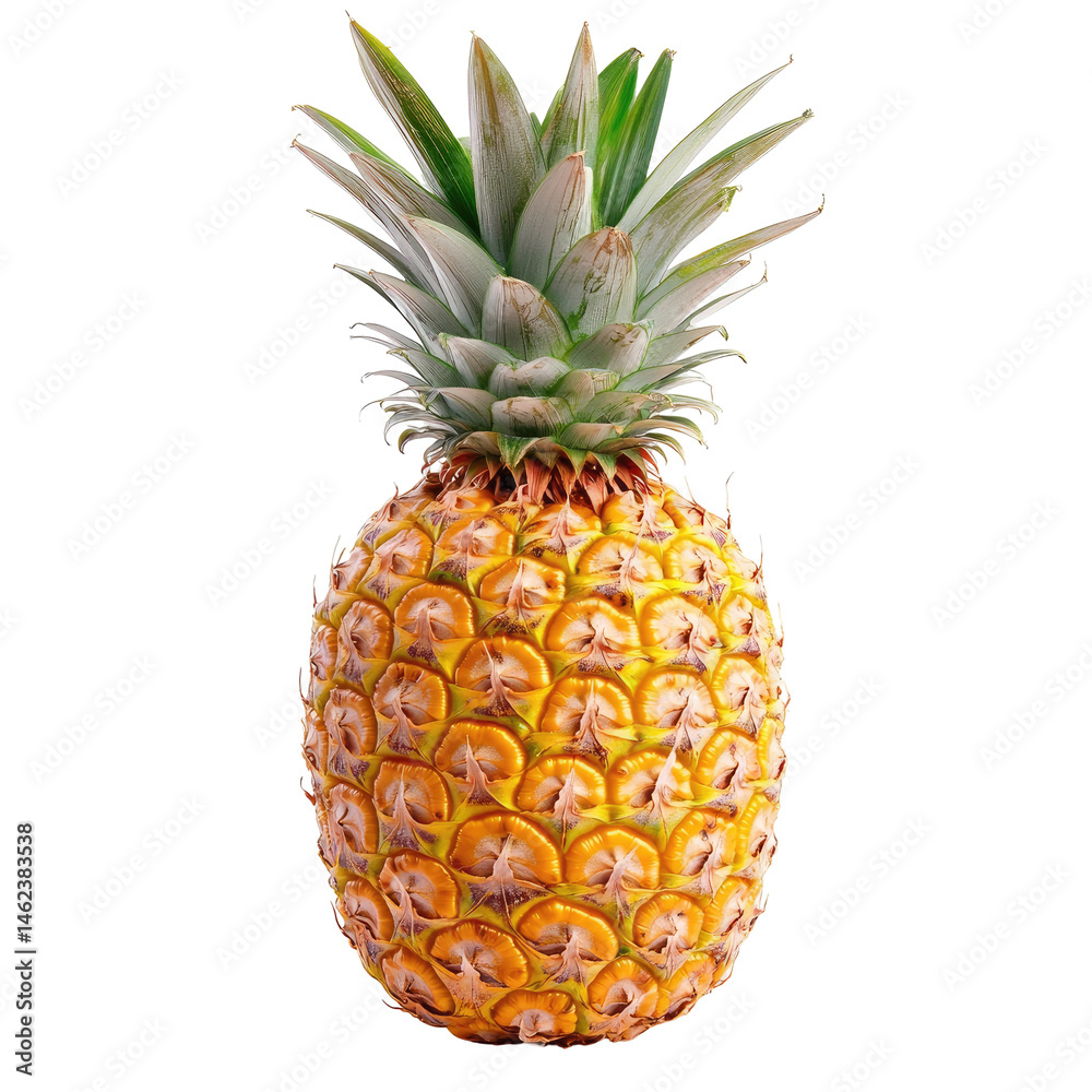 Fototapeta premium Ripe pineapple, vibrant yellow, fresh
