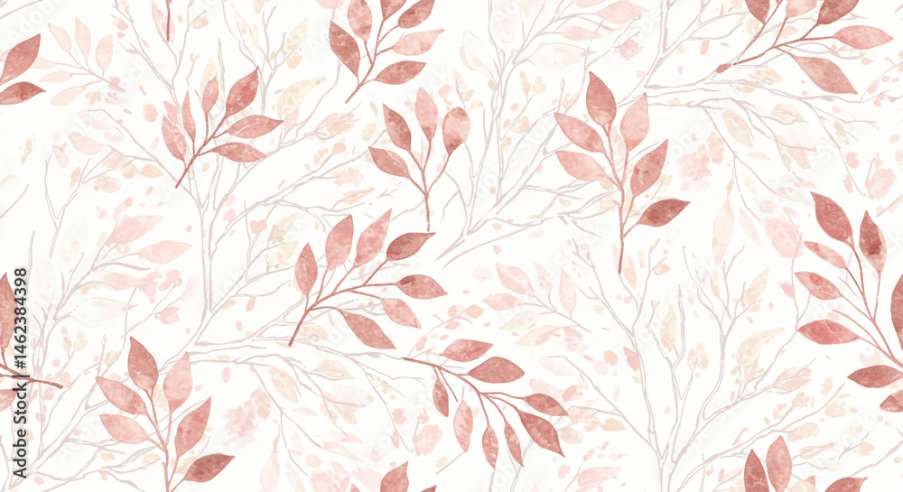 Fototapeta premium Elegant Pink and Gray Leaf Pattern – Delicate Botanical Design