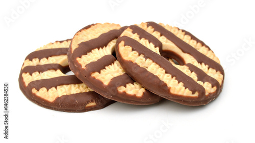 Chocolate cookie isolated on white background