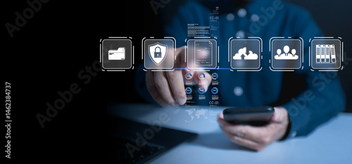 Document management integrates database, technology, and systems to enable secure storage and flexible access to digital file and data through advanced server infrastructure and applications