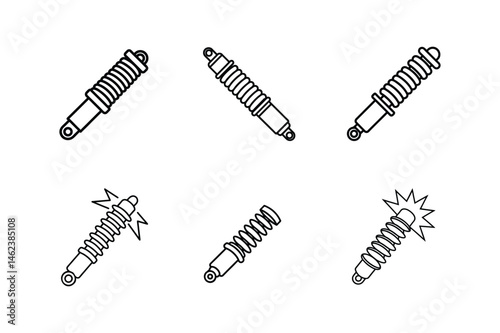 shock absorber line art vector illustration