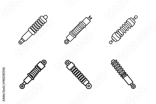 shock absorber icon line art vector illustration
