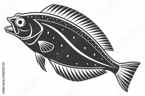 flatfish sihouette black vector
