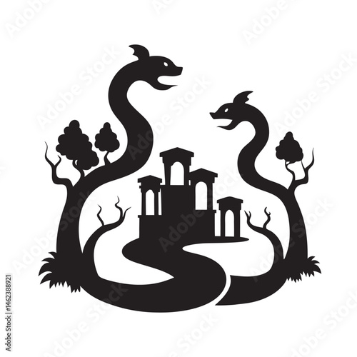 Spine Collector Carrying Bone Bundle Silhouette