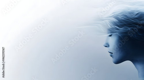 A minimalist background featuring a gradient from teal to soft blue, evoking a sense of tranquility and digital serenity.