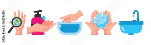 Illustration of proper hand washing techniques for disease prevention