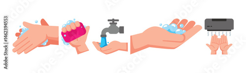 Step by step guide on how to wash your hands properly to prevent the spread of germs and bacteria in a public restroom