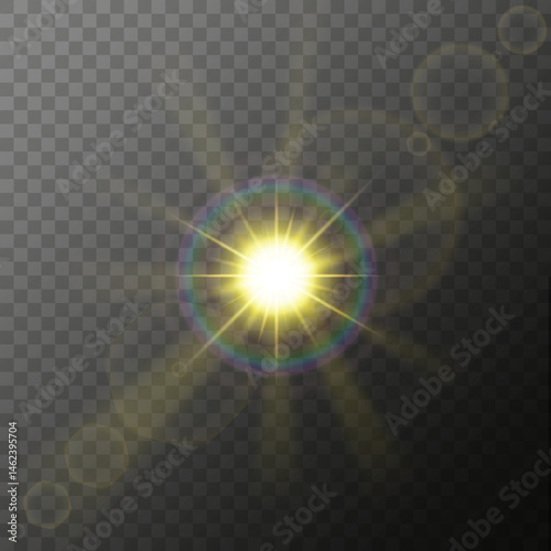 sun glare, sunlight, sun glare with rainbow, sun