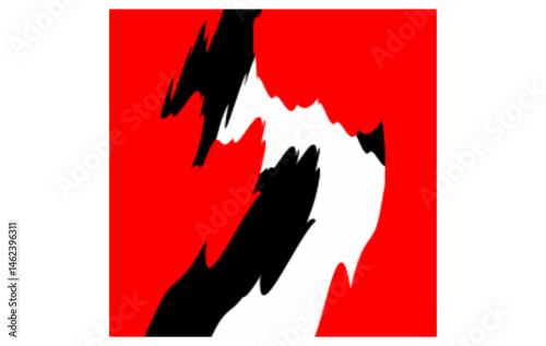 Abstract Red Black and White Color Wave Background