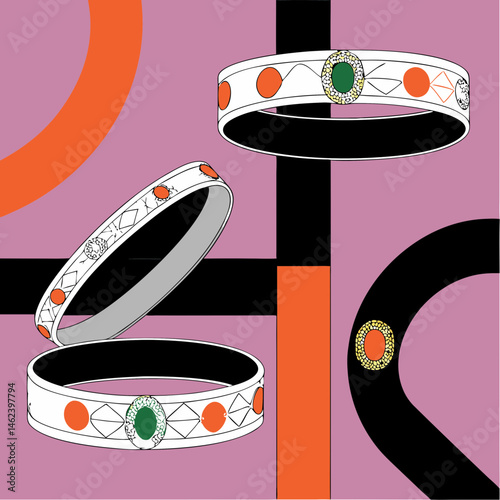 vector illustration of bangles
