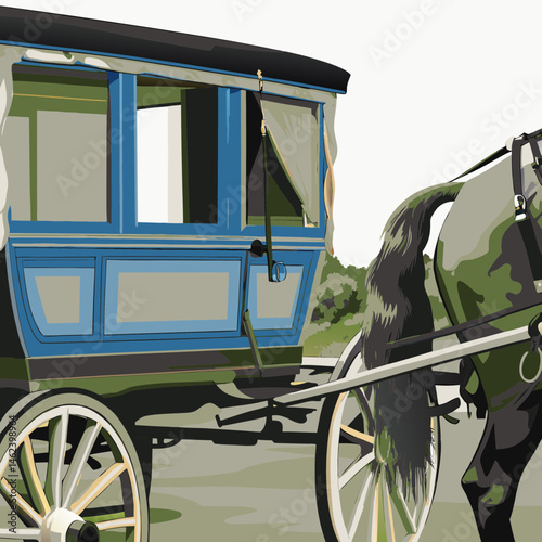 A horse vintage cart