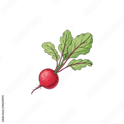 red radish isolated on white background