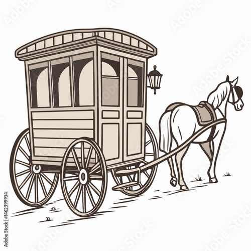 A horse vintage cart