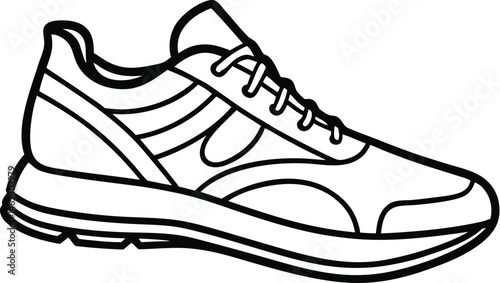Shoe sketch silhouette,sketch line art, shoes icon, boot  icon line art vector 