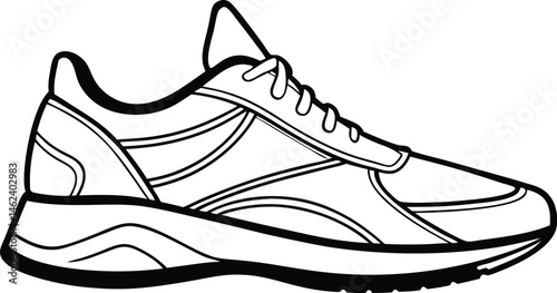 Shoe sketch silhouette,sketch line art, shoes icon, boot  icon line art vector 