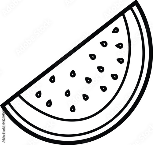 Watermelon silhouette,fruit vector, Watermelon slice vector icon