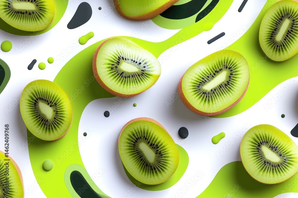 Fototapeta premium Kiwi slices pattern