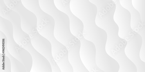 Gray White Abstract Paper Wavy Lines Background Texture Image Design with Smooth Curves. 
