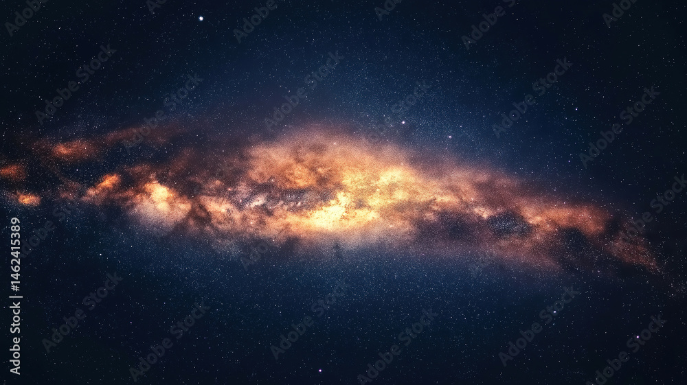Fototapeta premium Thailand’s night sky showcasing the Milky Way galaxy and stars in the vast universe