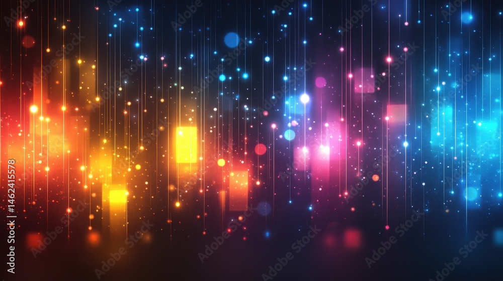Vibrant Abstract Background with Colorful Lights and Bokeh Effects Vibrant Abstract Background with Colorful Lights and Bokeh Effects