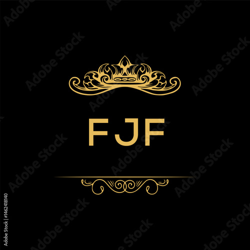 FJF letter logo creative design with vector graphic,