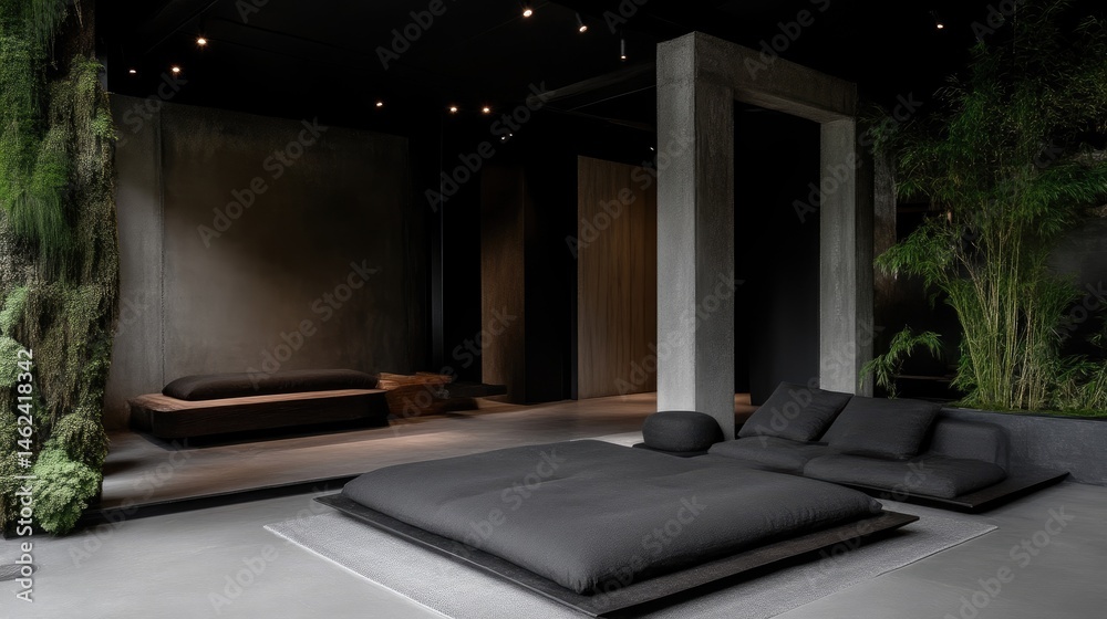 Fototapeta premium Minimalist Zen-Inspired Lounge Area