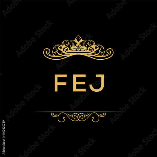 FEJ letter logo creative design with vector graphic,