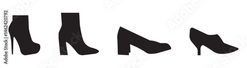 High Heel Shoe Icon silhouette vector illustration